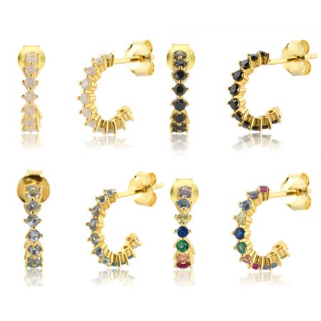 S925 sterling silver ear rings full of vermiculite earrings classic wedding gifts Japanese and South Korea versatile small and exquisite jewelry