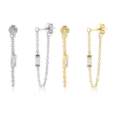 Title for shopify store - S925 sterling silver hanging chain -type earrings earring boutique jewelry 2022 multi -color spring banquet new simple jewelry